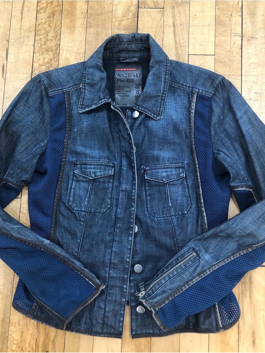 Prada Women's Denim Jacket In Dark Blue